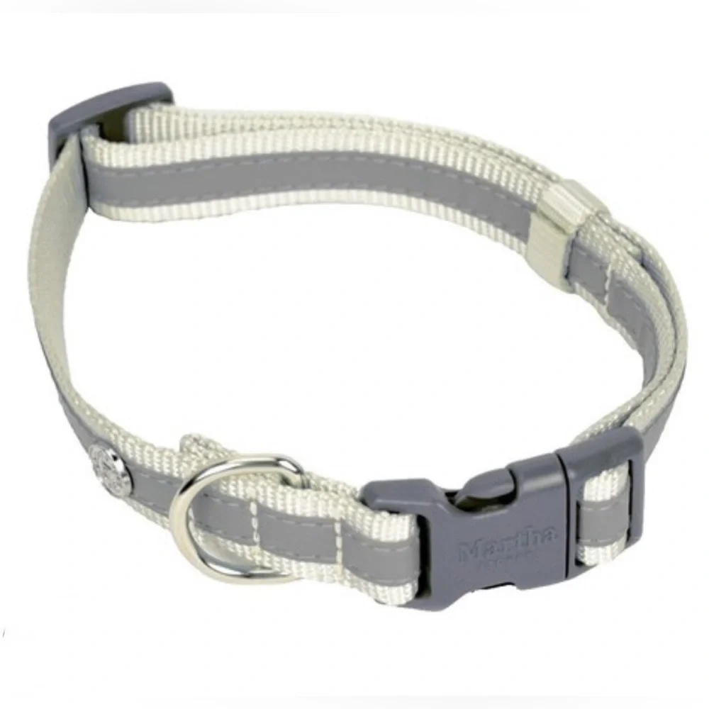 NWT [Martha Stewart] Adjustable Nylon Dog Collar in Bowtie Tan, Multiple Sizes!